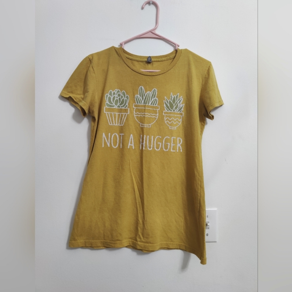 💐DONATED💐NOT A HUGGER Cactus Logo Golden/Marigold Tee